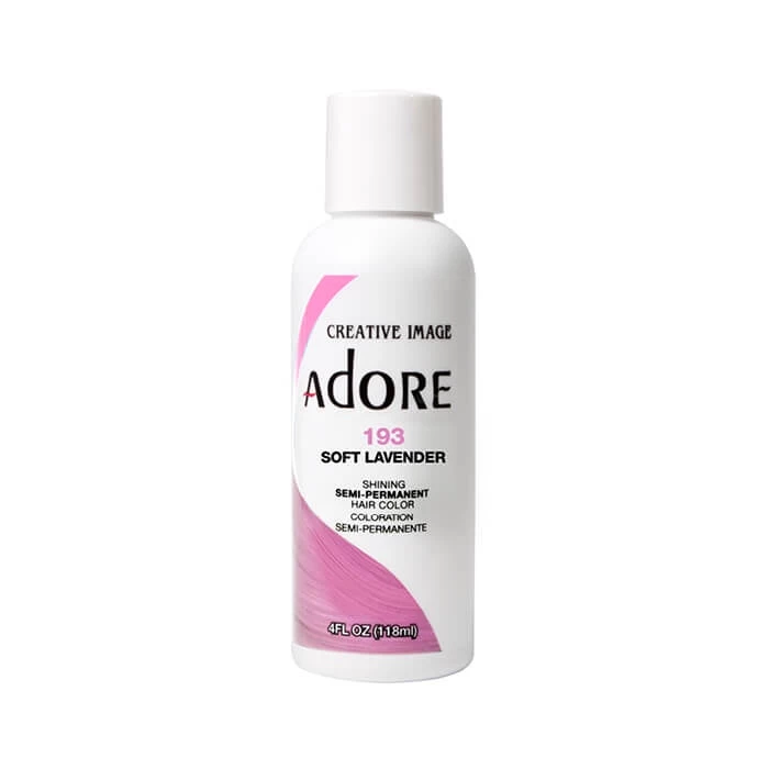 ADORE Semi Permanent Hair Colour Soft Lavender #193 118ml 1 ADORE Semi Permanent Hair Colour Soft Lavender #193 118ml