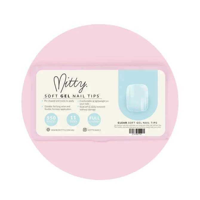 MITTY Soft Gel Nail Tips Square Short 550pc 1 MITTY Soft Gel Nail Tips Square Short 550pc