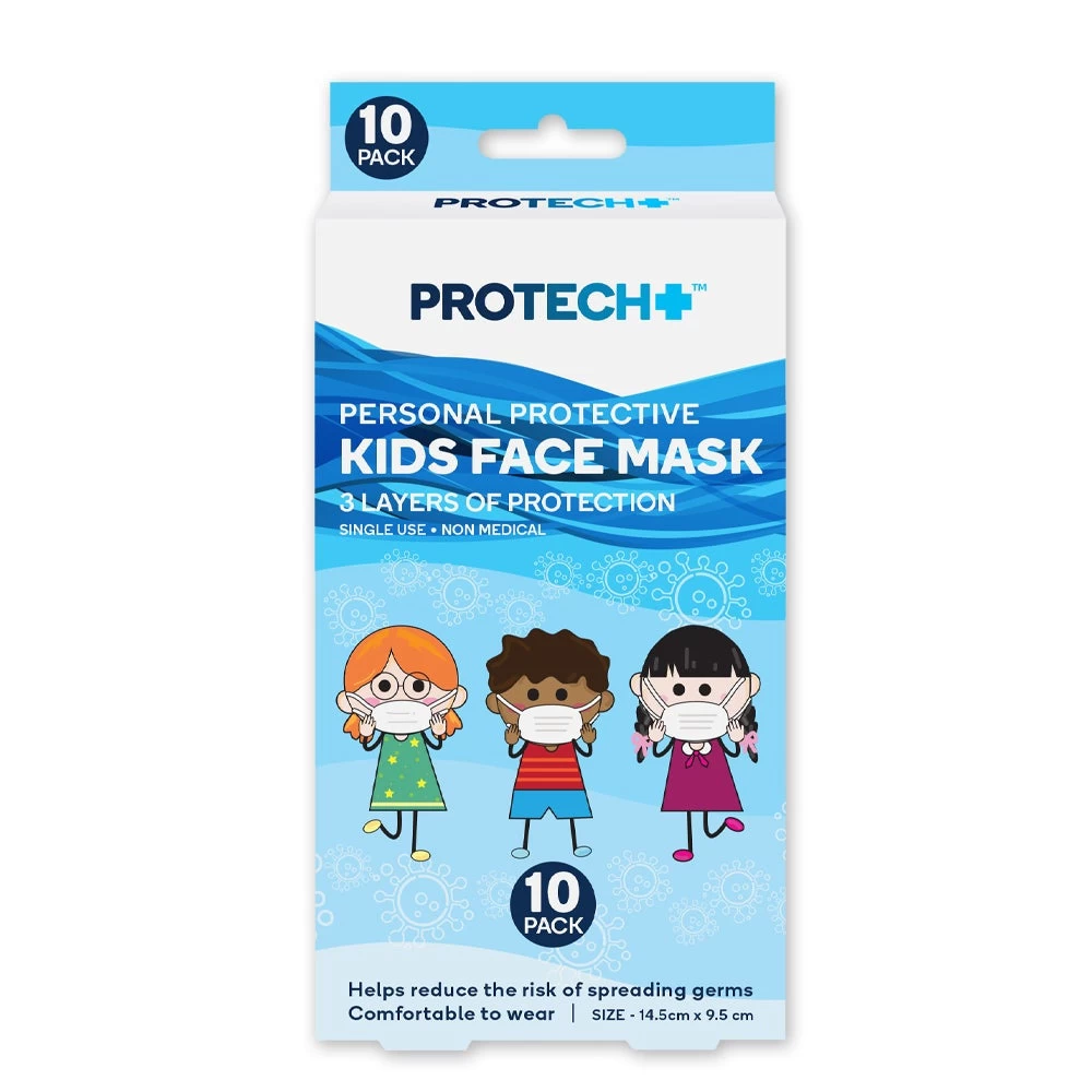 PROTECH+ Disposable Face Masks Kids 10pc 1 PROTECH+ Disposable Face Masks Kids 10pc