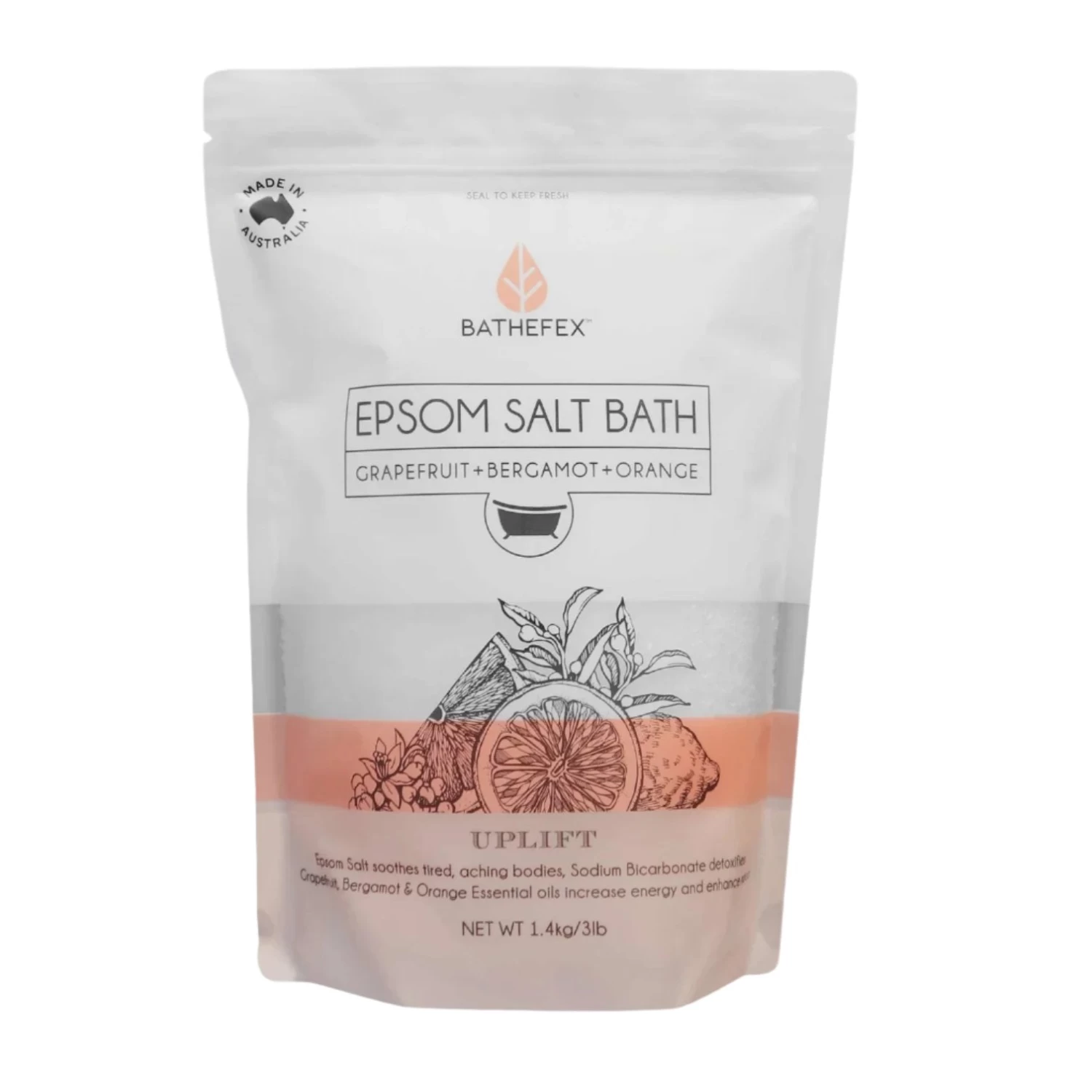 BATHEFEX Epsom Salt Grapefruit Bergamot & Orange 1.4kg 1 BATHEFEX Epsom Salt Grapefruit Bergamot & Orange 1.4kg
